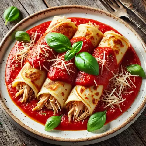 PANQUECA DE FRANGO AO MOLHO DE TOMATE AO SUGO