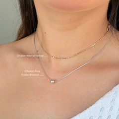 Choker Póa Ródio Branco - Pithaya