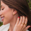 Argola Click Com Pontos De Zircônia