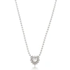 Colar Coração e Poás em Ródio Branco