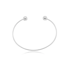 Bracelete Esferas Aberto Ródio Branco