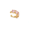 Peircing Fake Com Zirconias Redondas Rosa