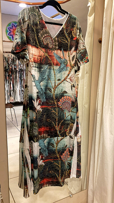 Vestido Mid passaros