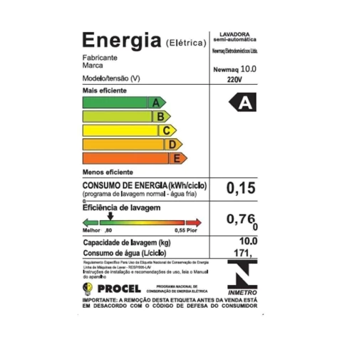 ADES INMETRO NEWMAQ 10KG 220V