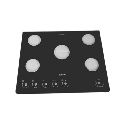 Mesa De Vidro Preta Fogao 5B Top Control
