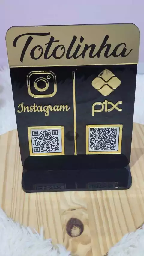 PLACA PIX GRANDE - 22 CM ALTURA COM LOGO E 2 QR CODE - comprar online