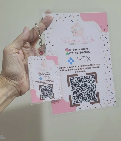 cartão / cardápio em papel / placa pix / Qr code ( qualquer arte) com Plastificação Dura (Polaseal)