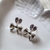 Brincos Heart Ribbon Silver
