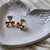Brincos Heart Ribbon Gold