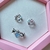 Conjunto Brincos Jiah & Anel Blue Heart + Caixa de Presente - comprar online