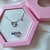 Conjunto Colar Yejin & Anel Blue Heart + Caixa de Presente