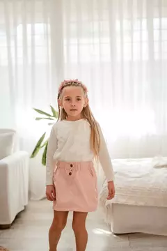 Falda corderoy rosa