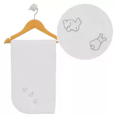 manta conejo, lisa bordada