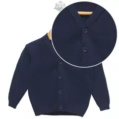 Cardigan escote en v. azul.