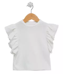 Remera con voladitos Blanca