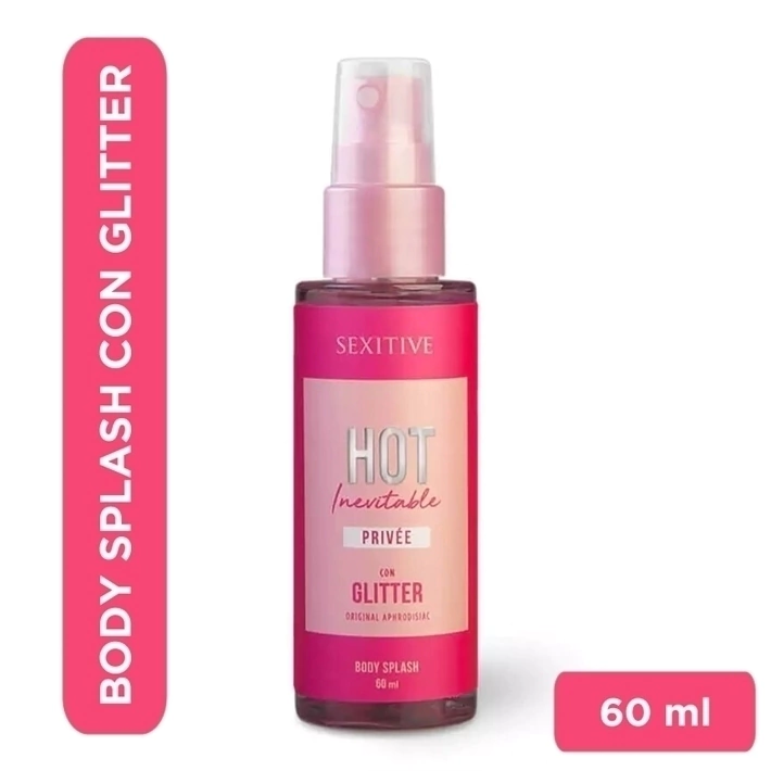 Body splash con glitter y feromonas