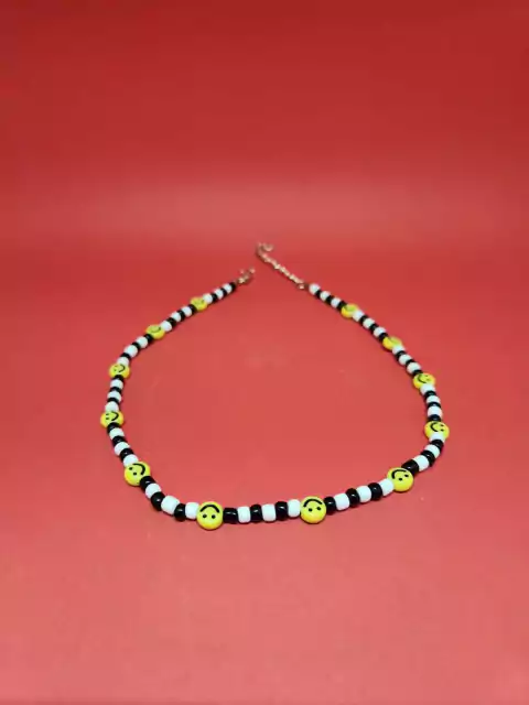 Colar de Miçangas Smile Amarelo