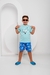 Conjunto de Tactel Infantil Masculino Azul Tubarão