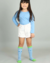 Meia 3/4 Infantil Unissex Quadriculada Blue Squares - A Bendita Maria