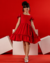 Vestido Infantil Menina Vermelho em Crepe Pipoca - comprar online