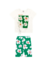 Conjunto Infantil Com Bermuda Estampada e Amarração na Blusa Maxi Flower Verde - comprar online