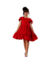 Vestido Infantil Menina Vermelho em Crepe Pipoca