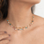 Colar Pedra Jade Multicolor e Pérolas
