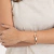 Bracelete Coração Cristal Vidro Rosê