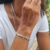 Pulseira lacraia com zircônia Ródio Branco
