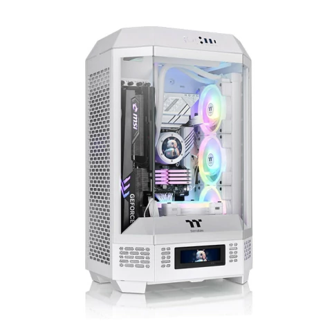 GABINETE THERMALTAKE THE TOWER 300 SNOW WHITE TEMPERED GLASS METAL PANEL