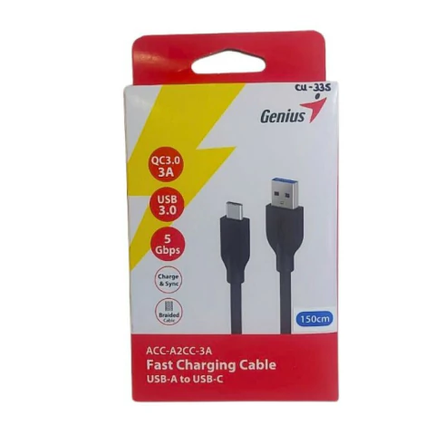 GENIUS CABLE DATOS Y CARGA ACC-A2CC-3A USB A-C 150CM