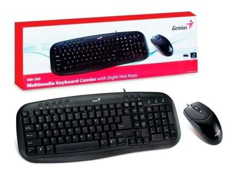 TECLADO + MOUSE COMBO USB GENIUS KM-200 SMART BLACK