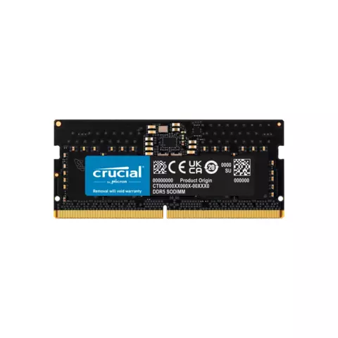MEMORIA RAM SODIMM CRUCIAL CT 8GB DDR5 4800MHZ CL40 1.10V SINGLE NEGRO