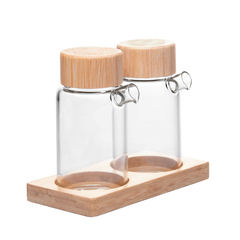 Conjunto Galheteiros Vidro e Bambu - comprar online