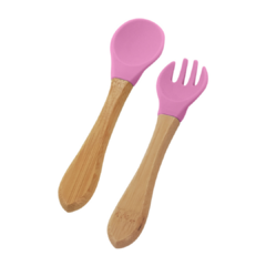 Dupla de Talheres Infantis | Rosa na internet