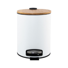 Lixeira com Bambu 5L | White - BRIZZE CASA