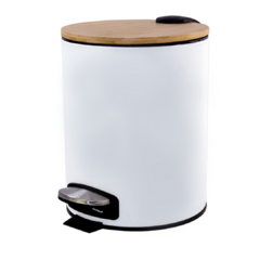 Lixeira com Bambu 5L | White - comprar online