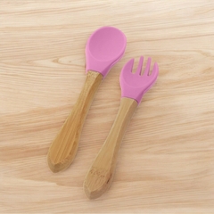 Dupla de Talheres Infantis | Rosa - comprar online