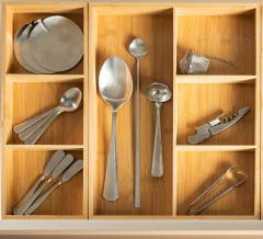 Organizador de Gavetas em Bambu com Divisórias - comprar online