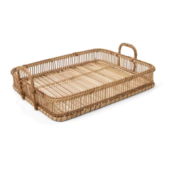 Bandeja Retangular Rattan + Bambu - loja online