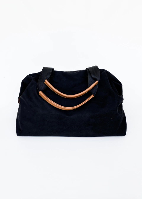 Maxibag em Suede Preta