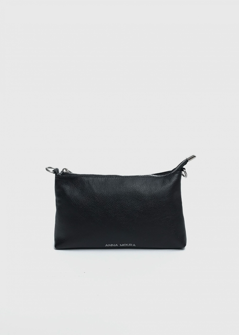 Bolsa Tiracolo de Couro Preta