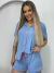 Pijama Americano Canelado Azul