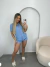 Pijama Americano Canelado Azul - JUH MODA ÍNTIMA ATACADO
