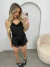 Baby Doll Cetim Preto - JUH MODA ÍNTIMA ATACADO