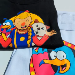 Remera de algodón. Niños. Color: Blanco/Negro en internet