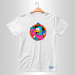 Remera de algodón. Adulto (Unisex) Color: Blanco/Negro - tienda online