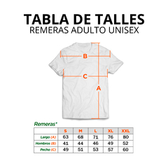 Remera de algodón. Adulto (Unisex) Color: Blanco/Negro - tienda online