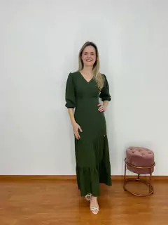 Vestido Rafaela Verde-Militar - comprar online