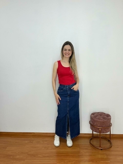 Regata ribana canelada decote U